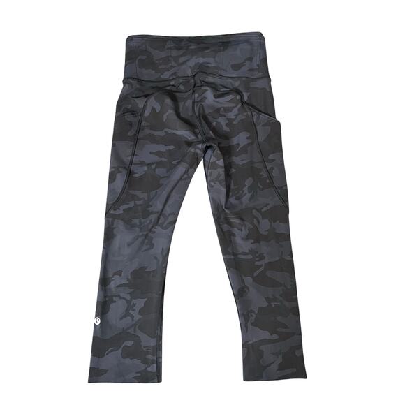 Lululemon Fast and Free Crop 19" Leggings 4 Incognito Camo Running Athletic Gym - Picture 5 of 15